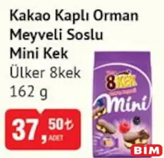 ÜLKER 8KEK KAKAO KAPLI ORMAN MEYVELİ SOSLU MİNİ KEK 162 G